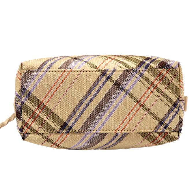 撥水加工・西陣織シルク・がばっと開くアクセサリーポーチ・マルチチェック・ライトイエロー・底