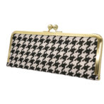 撥水加工・西陣織シルク・抗菌・抗ウイルス・がまぐちマスクケース・千鳥格子・グリーン