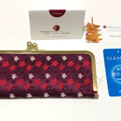 可愛くて機能的♡ /撥水加工・西陣織シルク・抗菌・抗ウイルス・がまぐちマスクケース・小花吹雪・日本製