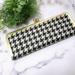 圧倒的存在感の西陣織がまぐちマスクケース!/撥水加工・西陣織シルク・抗菌・抗ウイルス・がまぐちマスクケース・千鳥格子・日本製