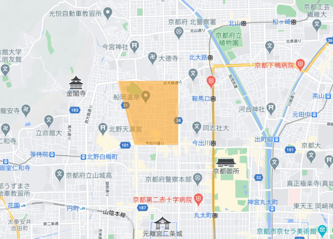 京都マップ　西陣地区