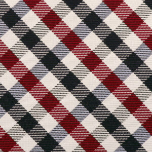 西陣織シルク・がま口長財布・京組紐ストラップ付・ギンガムチェック・ネイビー・生地拡大