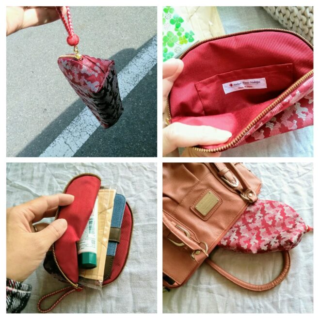 迷彩化粧ポーチ レッド お客様提供