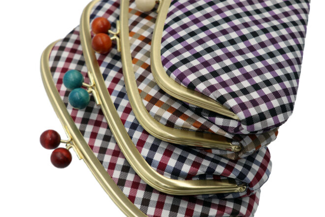 西陣織ギンガムチェック長財布 木玉全色イメージ