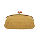 ネコ財布　萱草色　正面