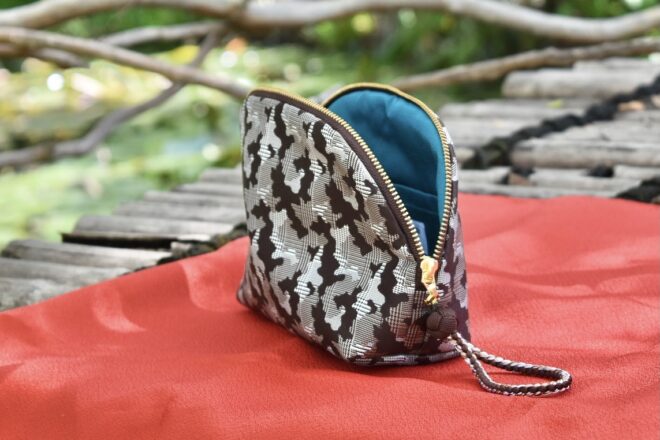 組紐ポーチ・ブラウン迷彩イメージ お客様提供