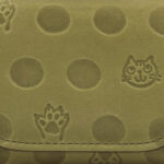 ねこコンパクト財布　うぐいす　生地拡大