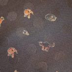 ねこ生地拡大　ブラウン