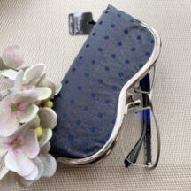 西陣織シルク×艶やかナイロン・山型眼鏡ケース・スパークリング・ネイビーのレビュー