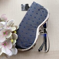 西陣織シルク×艶やかナイロン・山型眼鏡ケース・スパークリング・ネイビーのレビュー