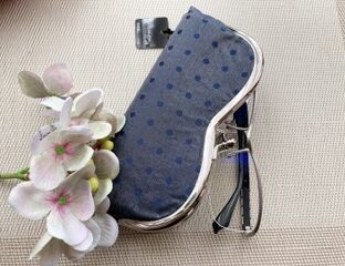 西陣織シルク×艶やかナイロン・山型眼鏡ケース・スパークリング・ネイビーのレビュー