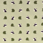 パンダ柄のジャカード生地拡大