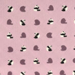 パンダ柄の数寄屋袋・ラベンダー・生地拡大