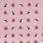 パンダ柄の数寄屋袋・ラベンダー・生地拡大