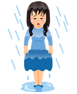 ずぶ濡れの女性のいらすと