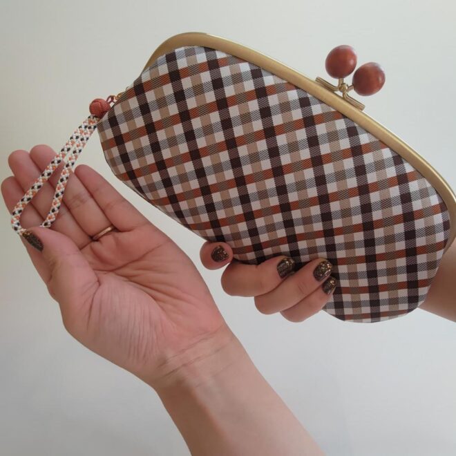 ギンガムチェックがま口財布 お客様提供