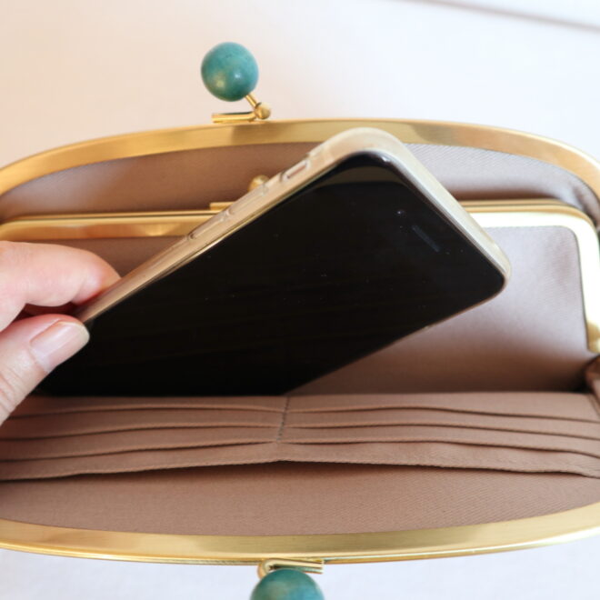 ギンガムチェックがま口財布　お客様提供