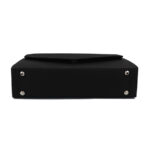 小花柄黒無地貼りフォーマルバッグ　底