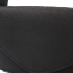 小花柄黒無地貼りフォーマルバッグ　フラップ