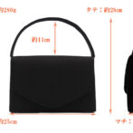 小花柄黒無地貼りフォーマルバッグ　スペック