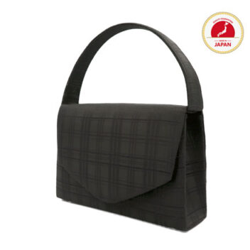 西陣織シルク・貼りフォーマルバッグ・慶弔両用・影格子・レディース・日本製