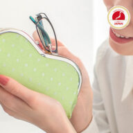 西陣織シルク×艶やかナイロン・がま口眼鏡ケース・メガネ入れ・老眼鏡ケース・伝統工芸・水玉・スパークリングマスカット・レディース・日本製