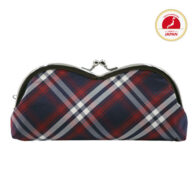 Atelier Kyoto Nishijin/西陣織シルク・山型がま口眼鏡ケース・タータンチェック・レディース・日本製