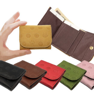 「お札・小銭・カードを全部纏めて手の平サイズに！猫と肉球の牛革手乗りコンパクト財布」の販売開始しました。